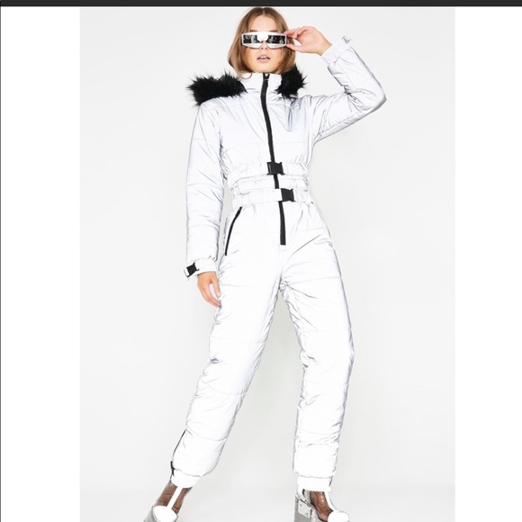 Dolls Kill Jackets & Blazers - Club Exx Gamma Ray Glimmer Reflective Snowsuit